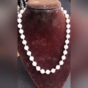 Pink 10mm pearl necklace